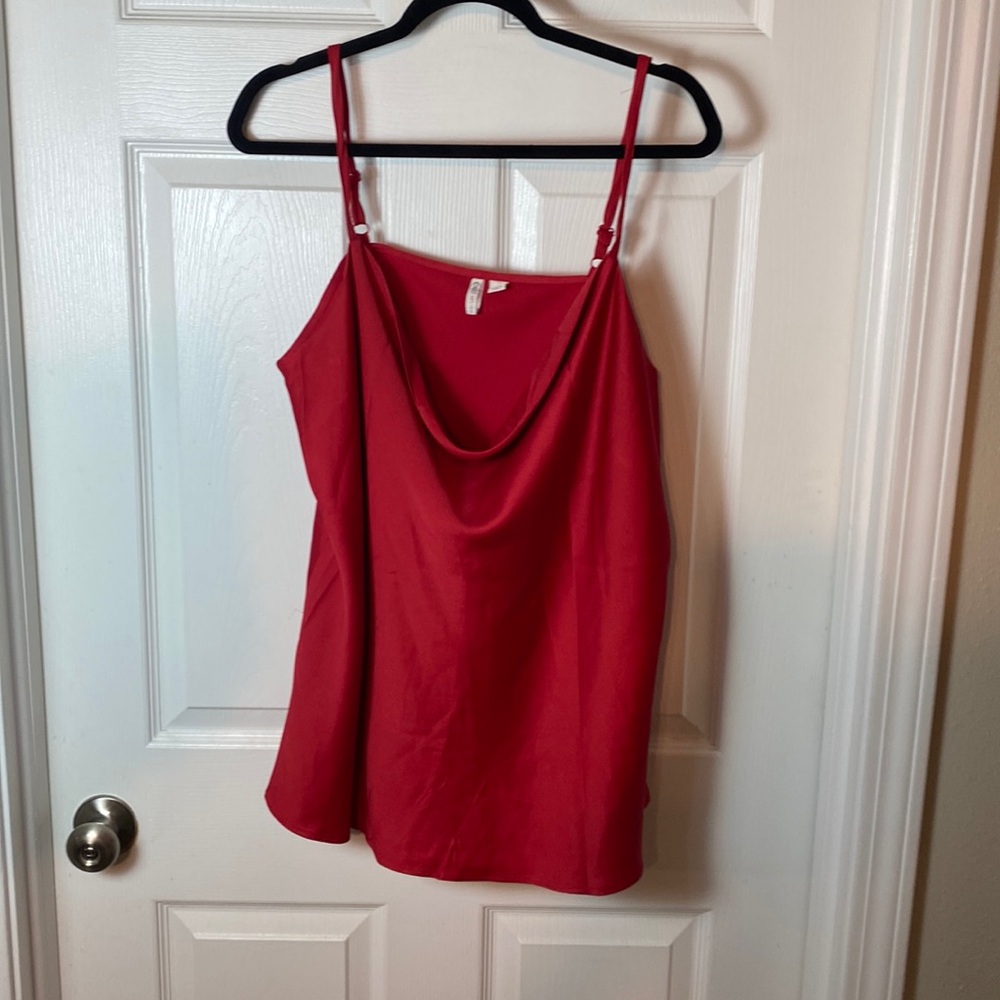 Cato Women’s Cowl Neck Cami Plus Size 18/20W Red Adjustable Straps